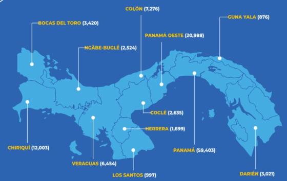 Mapa coronavirus en Panamá Mapa coronavirus en Panamá
