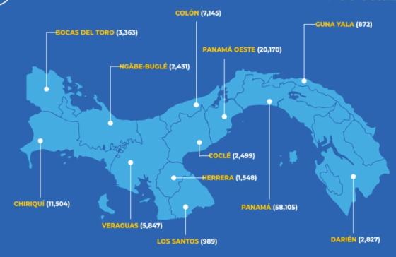 Mapa coronavirus Panamá