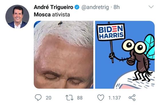 Trinos de la mosca del debate Mike Pence - Kamala Harris