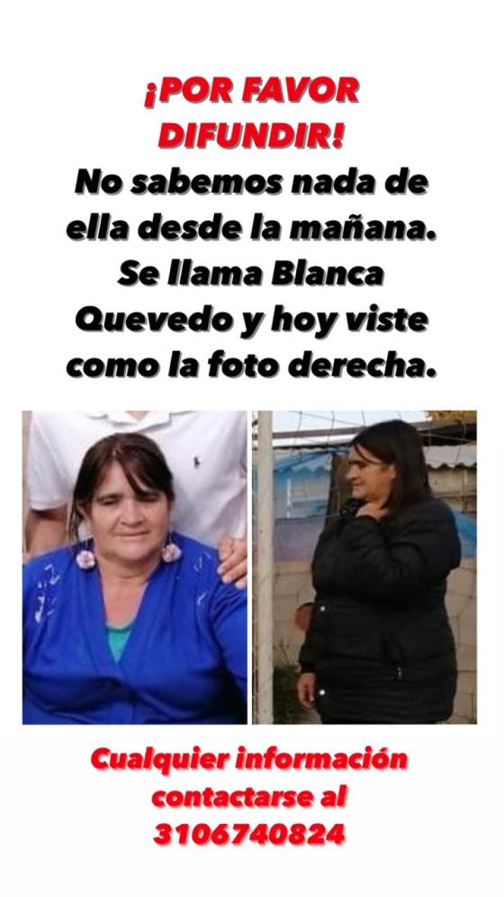 Desesperada búsqueda de una adulta mayor a las afueras de Bogotá Desesperada búsqueda de una adulta mayor a las afueras de Bogotá