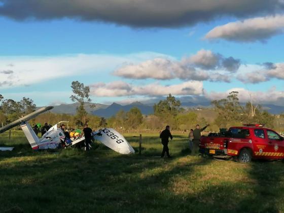 Avioneta en Ubaté accidente