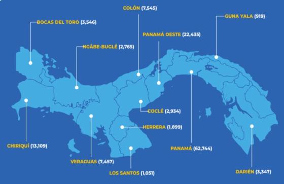 Mapa coronavirus Panamá