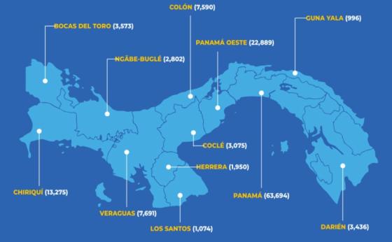 Mapa coronavirus en Panamá Mapa coronavirus en Panamá