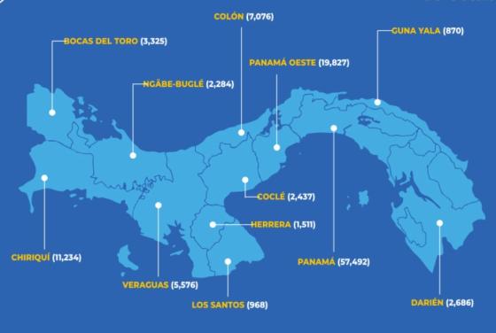 Mapa coronavirus en Panamá