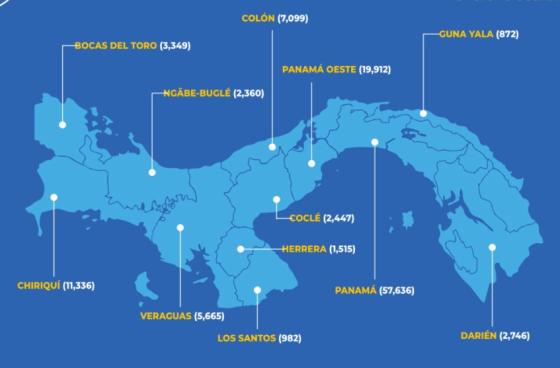 Mapa coronavirus en Panamá Mapa coronavirus en Panamá