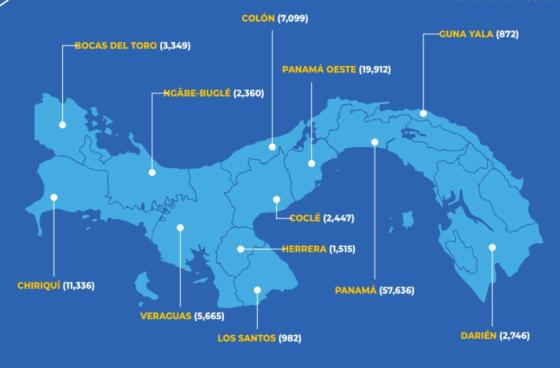 Mapa coronavirus en Panamá