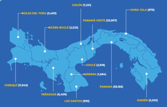 Mapa coronavirus en Panamá Mapa coronavirus en Panamá