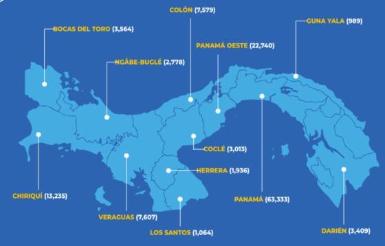 Mapa coronavirus en Panamá