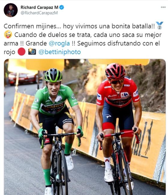 mensaje de Richard Carapaz