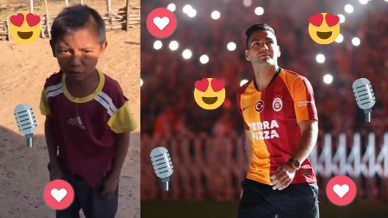 Niño wayuu enamoró a Falcao con su forma de cantar goles