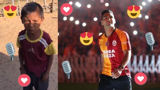 Niño wayuu enamoró a Falcao con su forma de cantar goles Niño wayuu enamoró a Falcao con su forma de cantar goles