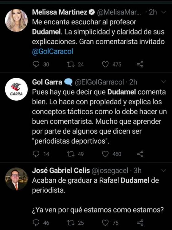 Rafael Dudamel como comentarista en el Gol Caracol