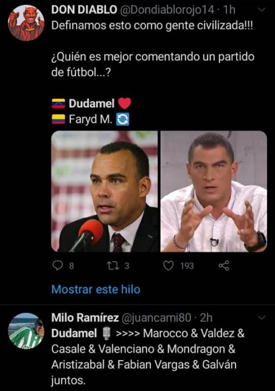 Rafael Dudamel como comentarista en el Gol Caracol