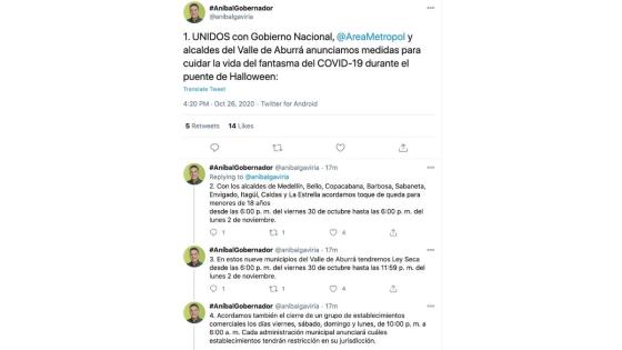 toque de queda en Área Metropolitana de Medellín toque de queda en Área Metropolitana de Medellín
