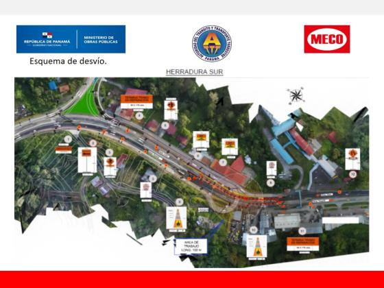 esquema de desvío obras Corredor Panamá Norte