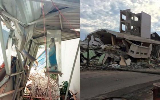 Esta virgen resistió a un intenso terremoto dentro de su urna de cristal Esta virgen resistió a un intenso terremoto dentro de su urna de cristal