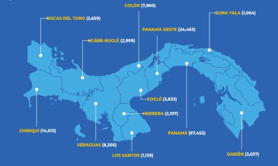 Mapa coronavirus en Panamá Mapa coronavirus en Panamá