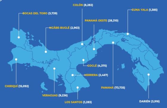 Mapa coronavirus en Panamá Mapa coronavirus en Panamá