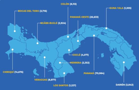 Mapa Covid-19 en Panamá hoy
