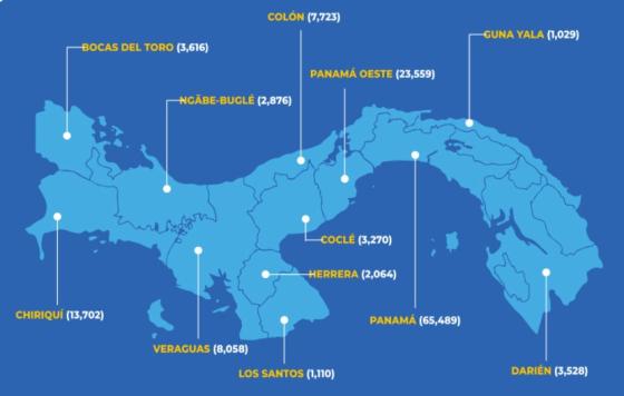 Mapa coronavirus Panamá