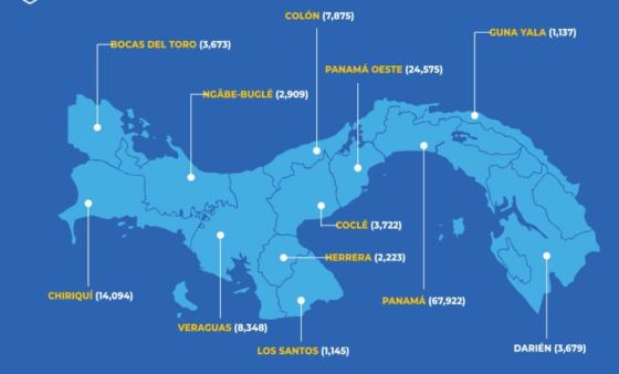 Mapa coronavirus en Panamá Mapa coronavirus en Panamá