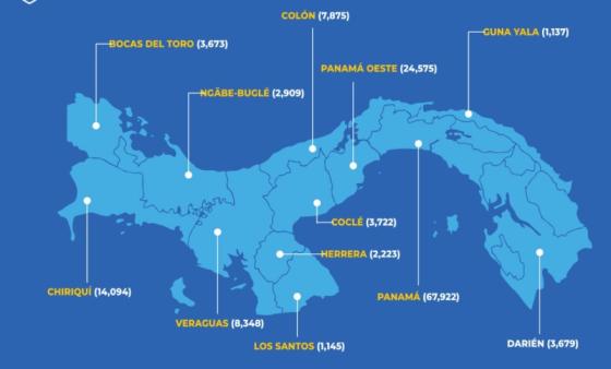 Mapa coronavirus en Panamá