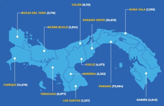 Mapa coronavirus en Panamá