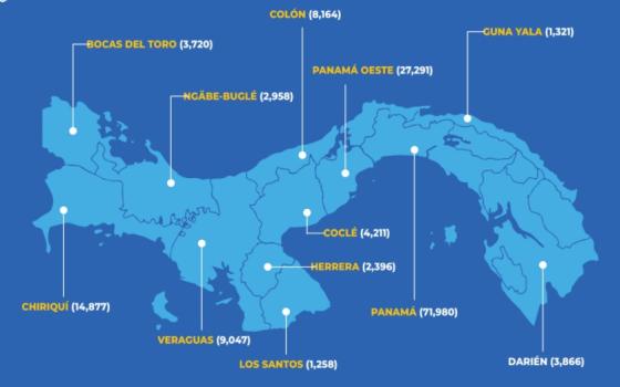Mapa coronavirus en Panamá Mapa coronavirus en Panamá