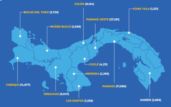 Mapa coronavirus en Panamá