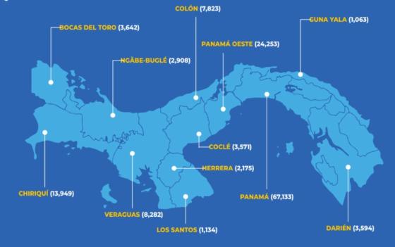 Mapa coronavirus en Panamá Mapa coronavirus en Panamá