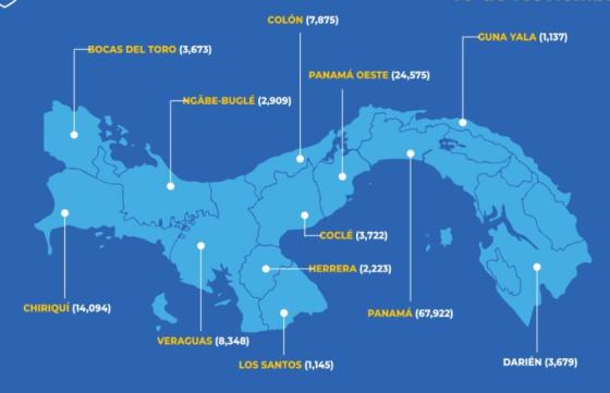Mapa coronavirus en Panamá Mapa coronavirus en Panamá