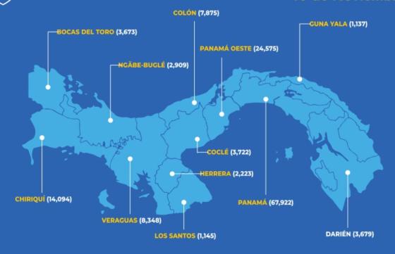 Mapa coronavirus en Panamá