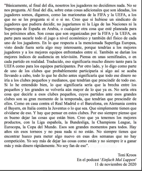 palabras de toni kroos palabras de toni kroos
