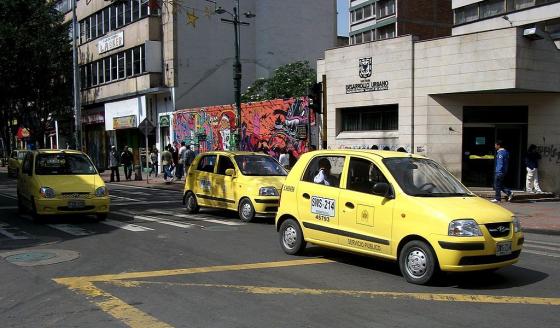 Puntos de concentración del paro de taxistas en Bogotá