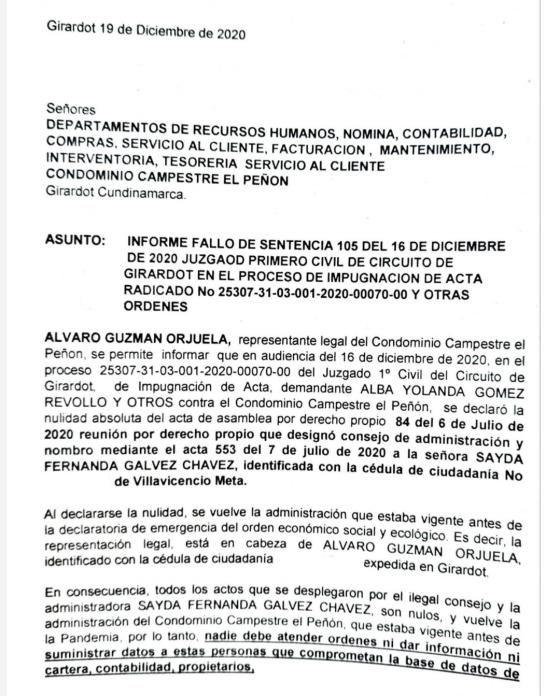 Detalles del posible caso de corrupción en el Condominio Campestre El Peñón Detalles del posible caso de corrupción en el Condominio Campestre El Peñón