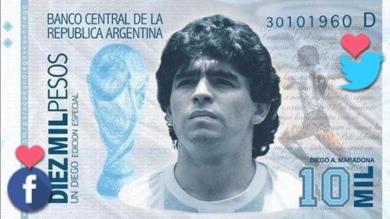 Campaña en redes para crear el billete de Maradona en Argentina
