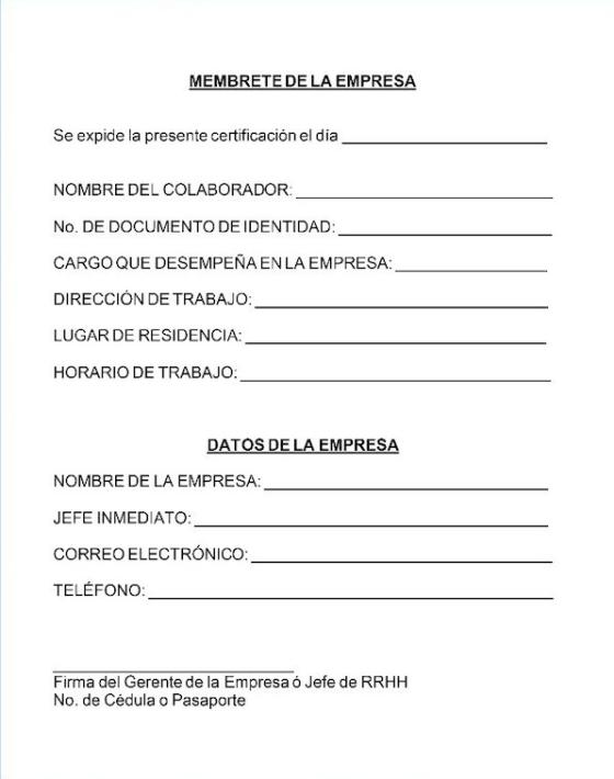 Carta de movilidad toque de queda y cuarentena en Panamá