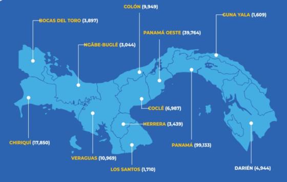 Mapa Covid-19 en Panamá