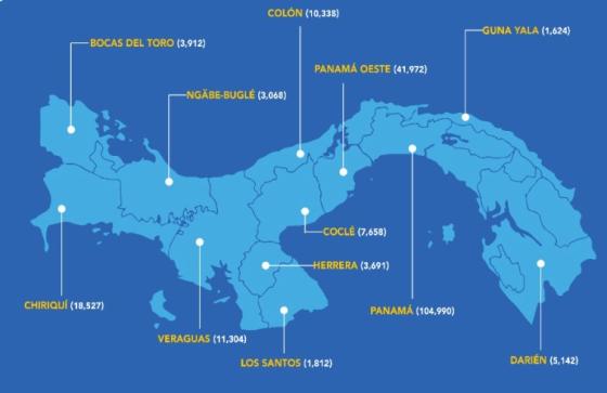 Mapa Covid-19 en Panamá