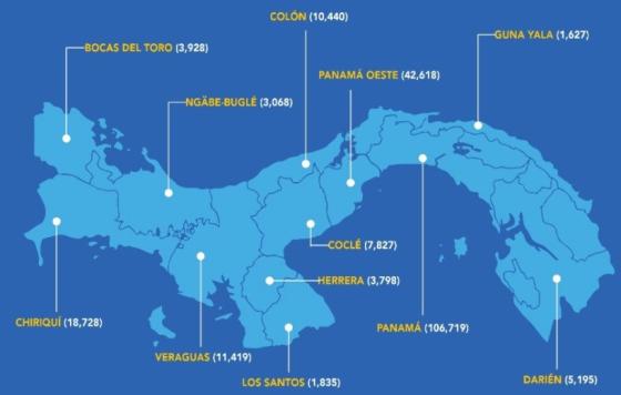 Mapa Covid-19 en Panamá