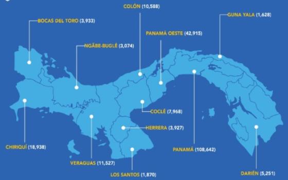 Mapa Covid-19 en Panamá