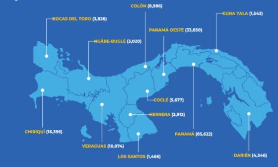 Mapa Covid-19 en Panamá