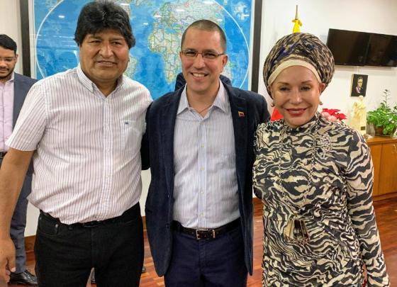 Piedad Córdoba, Jorge Arreaza y Evo Morales
