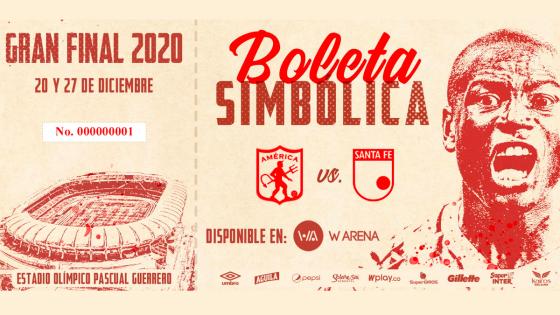 Boleta simbólica del América de Cali 