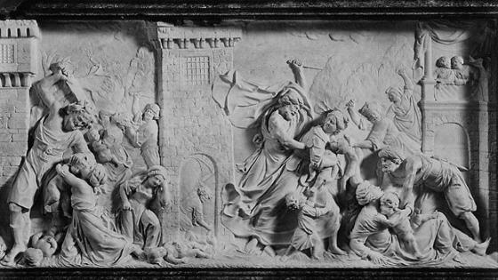 Representación en bajorrelieve de matanza de los inocentes Representación en bajorrelieve de matanza de los inocentes
