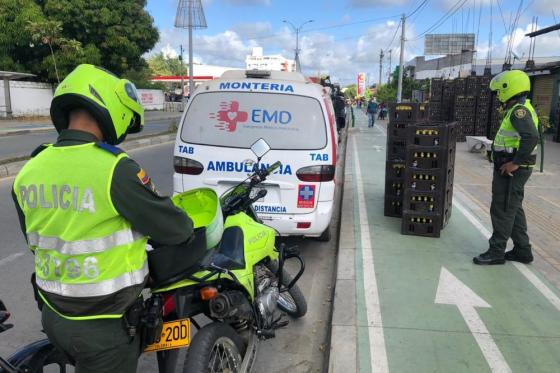 Policía de Montería inmovilizo ambulancia que transportaba cerveza