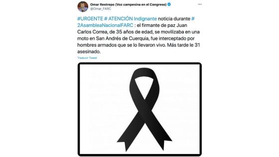 Denuncian asesinato de otro firmante de paz en Antioquia Denuncian asesinato de otro firmante de paz en Antioquia
