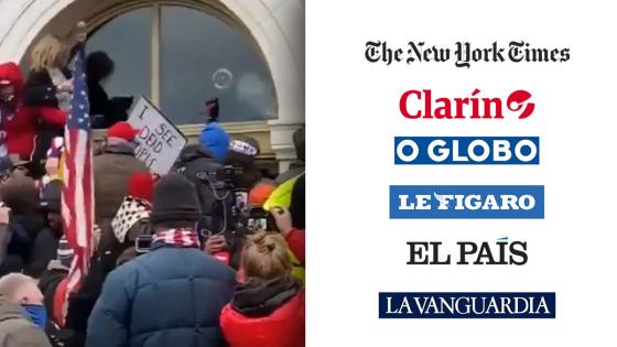 Caos en Capitolio de EEUU fue registrado así por los medios del mundo Caos en Capitolio de EEUU fue registrado así por los medios del mundo