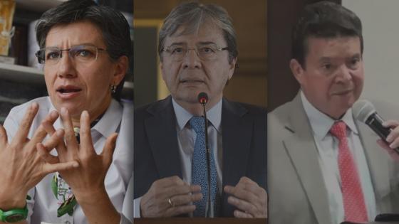 Claudia López, Carlos Holmes Trujillo y Julio Roberto Gómez