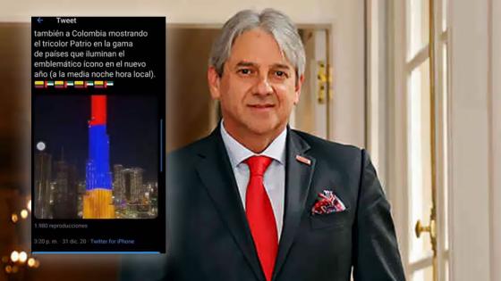 Embajador de Colombia, Jaime Amín, confundió bandera colombiana Embajador de Colombia, Jaime Amín, confundió bandera colombiana
